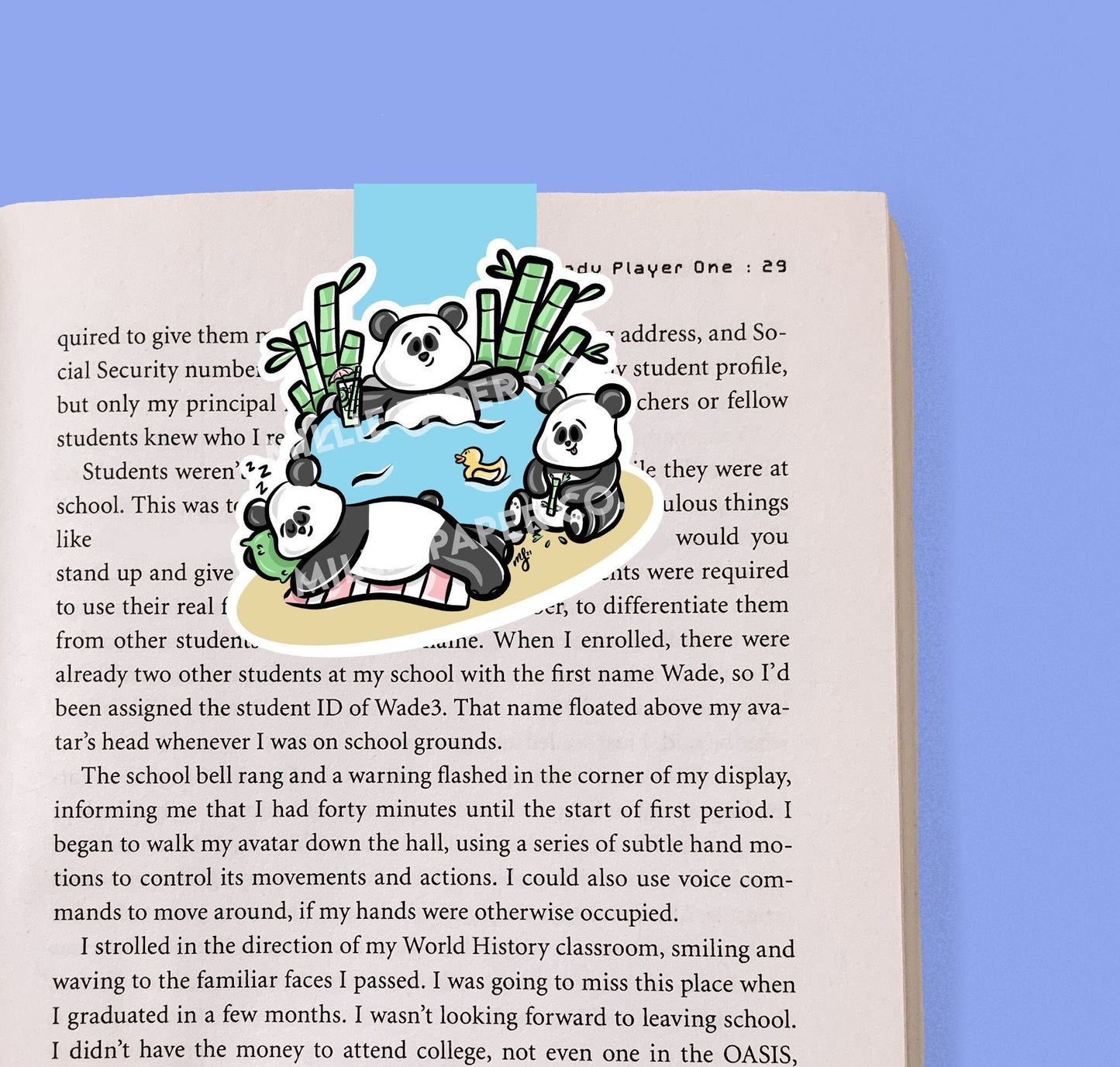 Panda Family Magnetic Bookmark