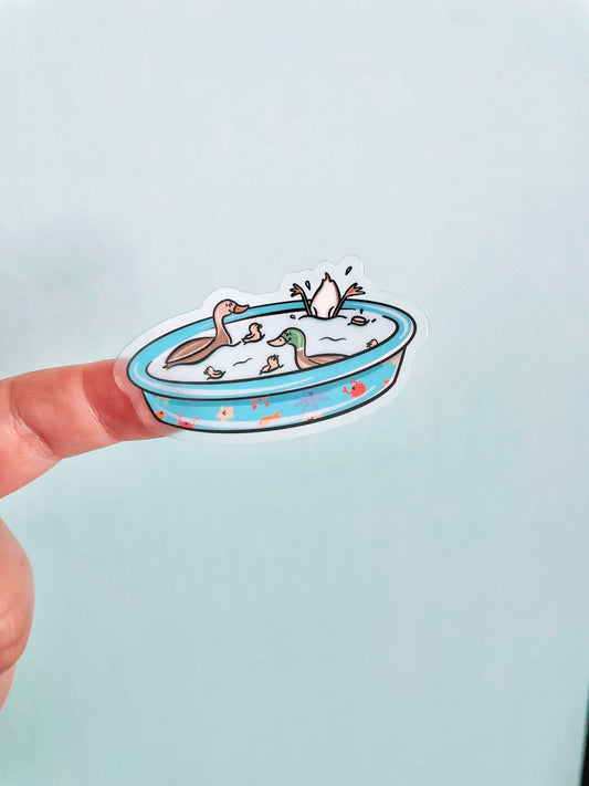 Ducks in a Pool Vinyl Sticker