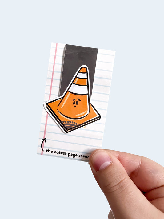 Traffic Cone Magnetic Bookmark