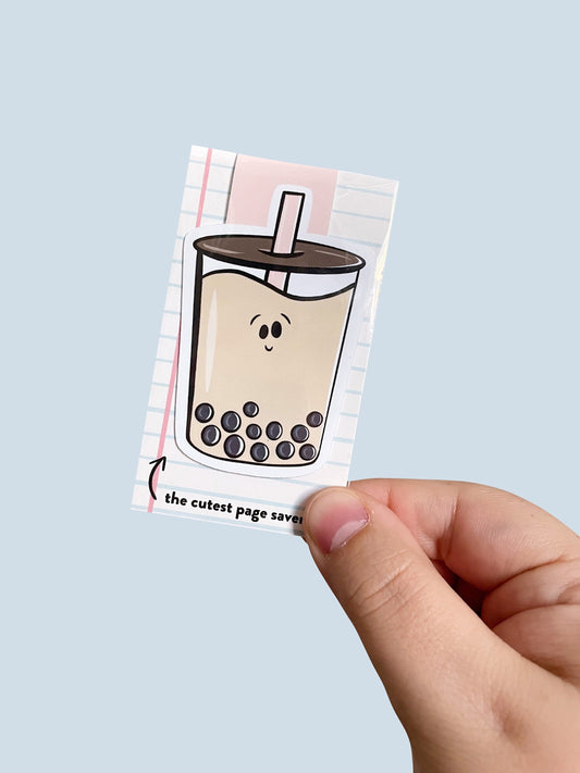 Boba Bubble Tea Magnetic Bookmark