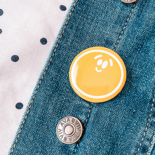 Smiley Face Metal Button