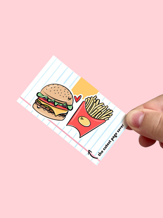 Burger and Fries Magnetic Bookmark