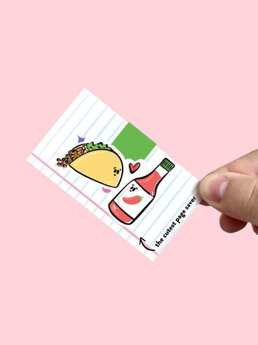Taco and Hot Sauce Magnetic Bookmark