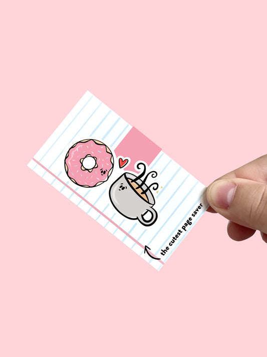 Coffee and Donut Magnetic Bookmark