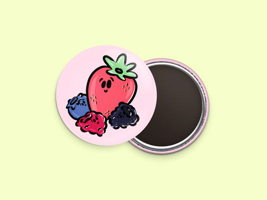 Mixed Berries Button Fridge Magnet