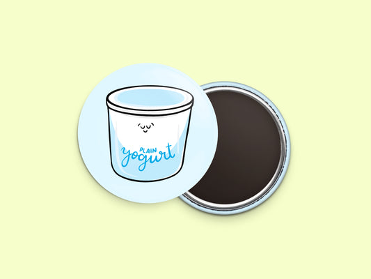 Plain Yogurt Button Fridge Magnet