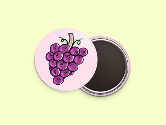 Red Grapes Button Fridge Magnet