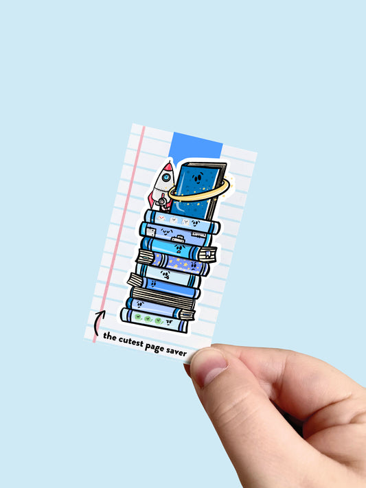 Sci-Fi Book Stack Magnetic Bookmark