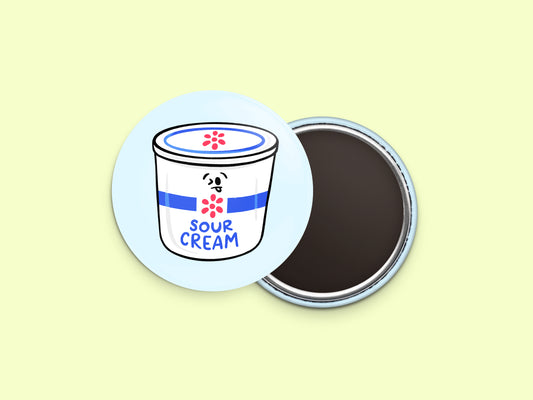 Sour Cream Button Fridge Magnet