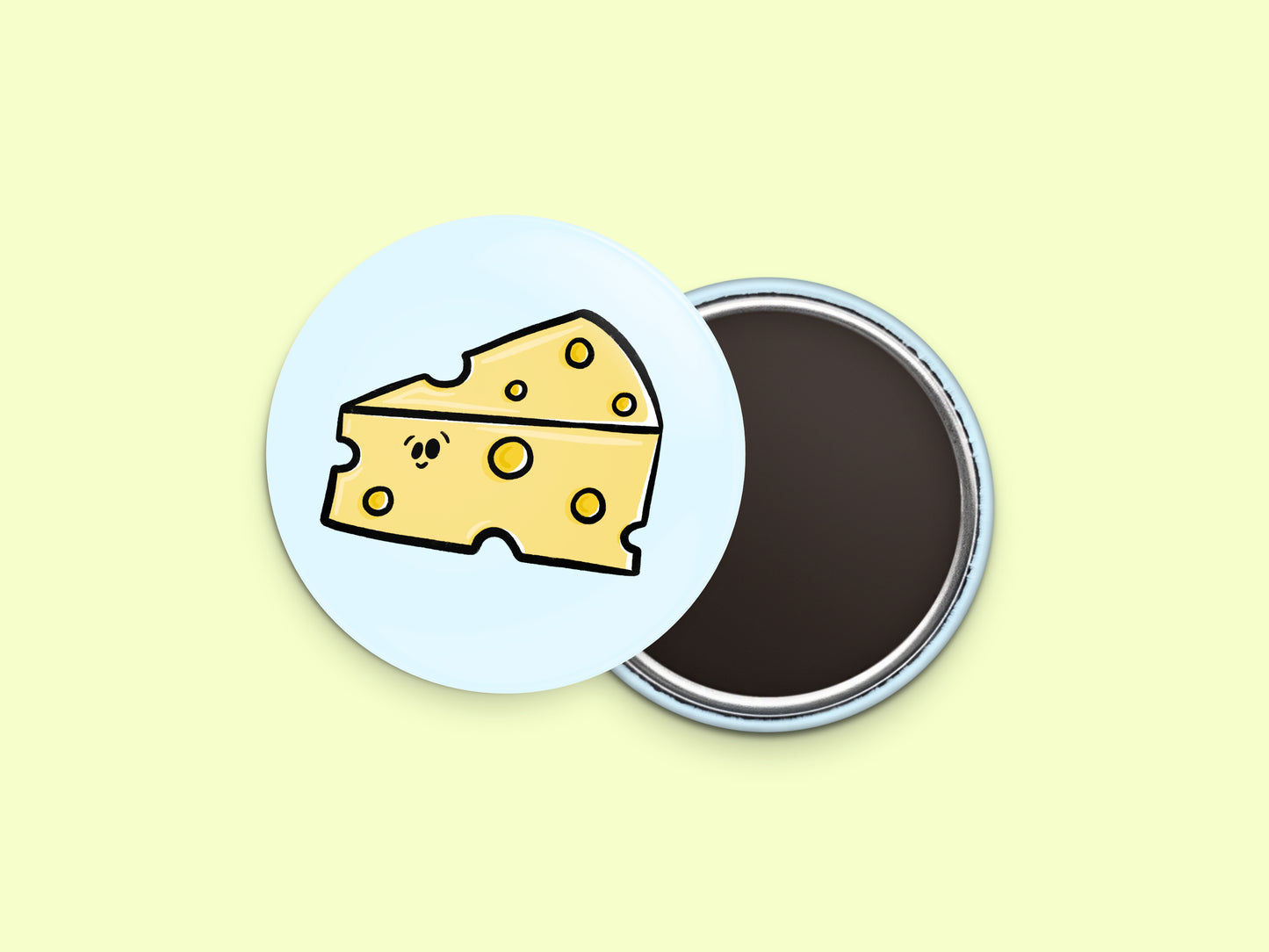Swiss Cheese Button Fridge Magnet