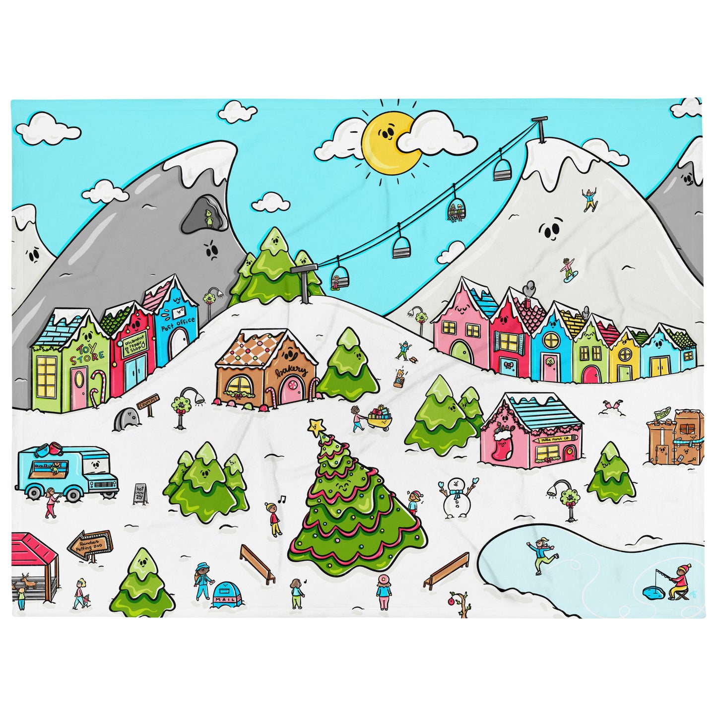 Holiday Village Throw Blanket