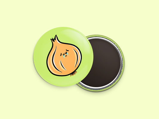 Yellow Onion Button Fridge Magnet
