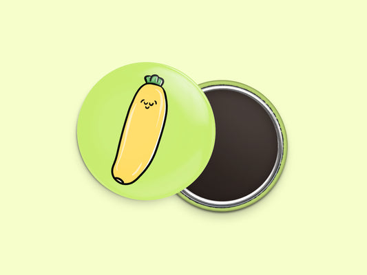 Yellow Zucchini Button Fridge Magnet